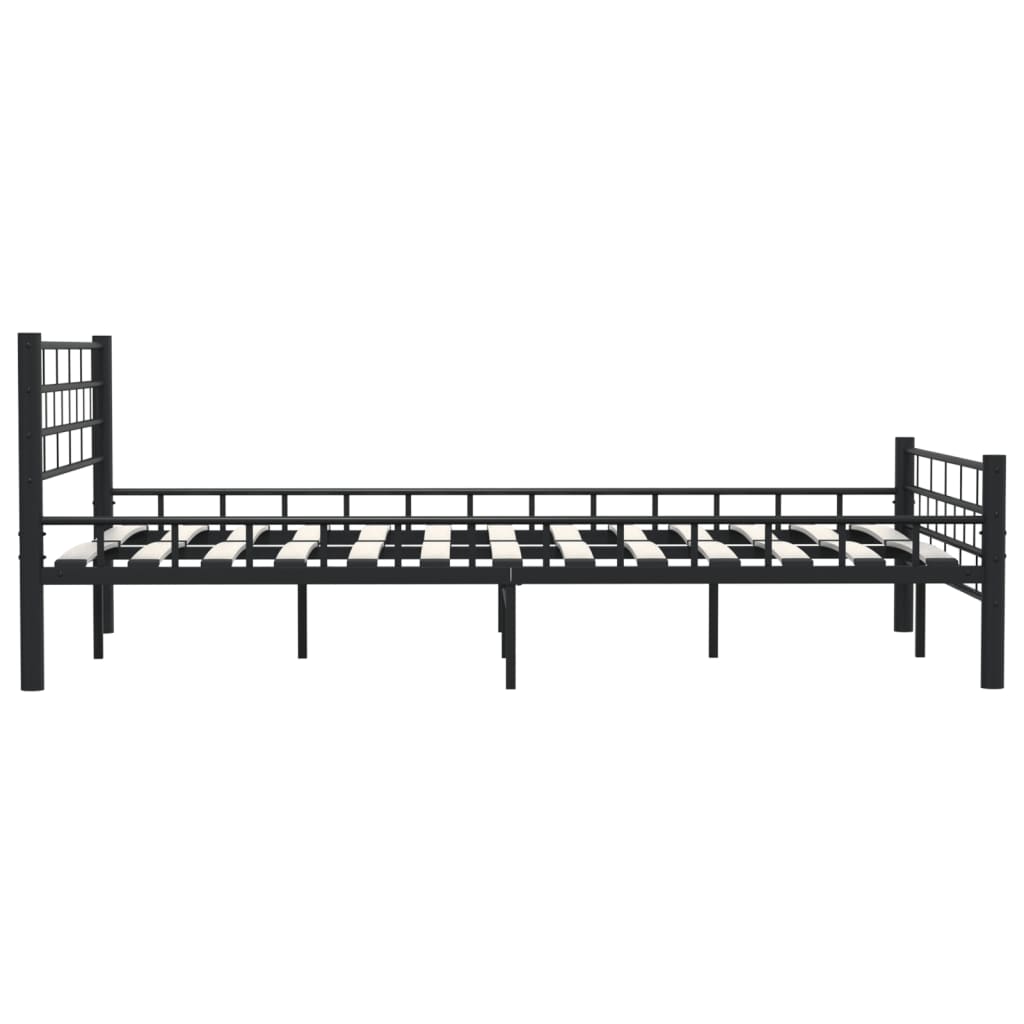 Bed Frame without Mattress Black Steel 140x200 cm