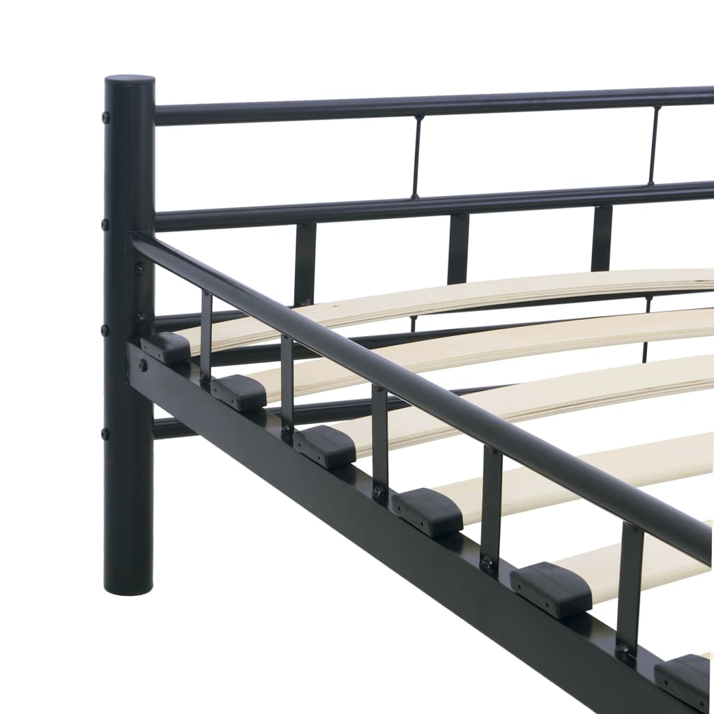Bed Frame without Mattress Black Steel 140x200 cm