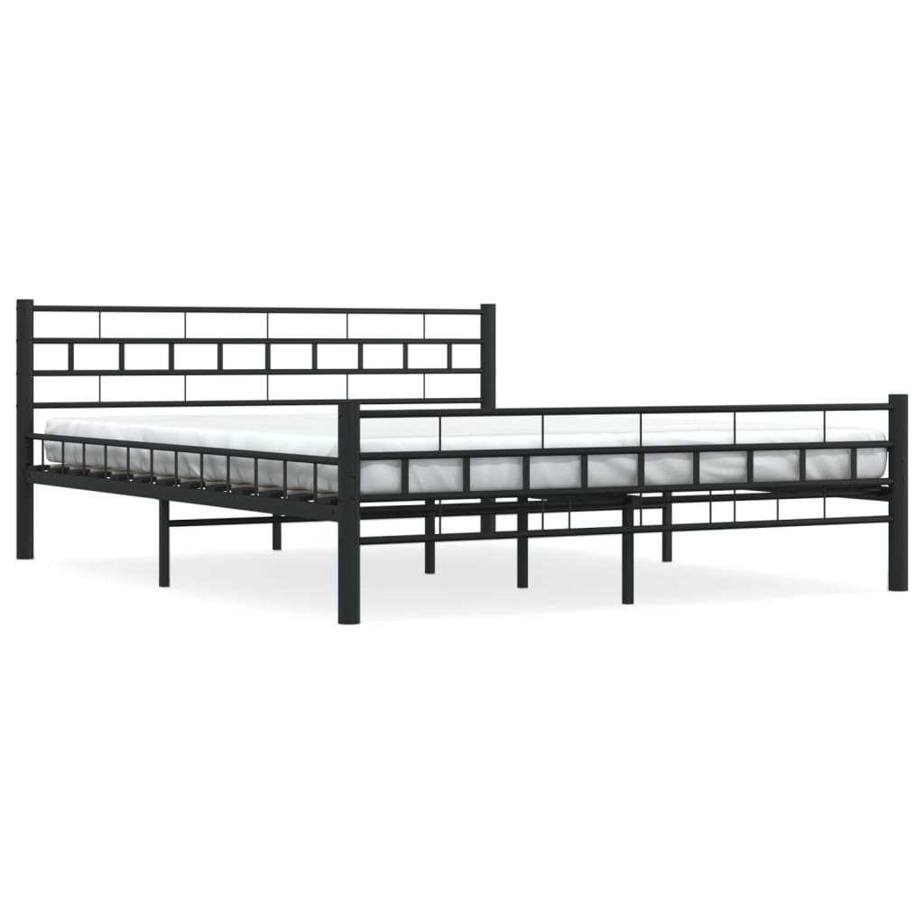 Bed Frame without Mattress with Headboard Black 160x200 cm Steel