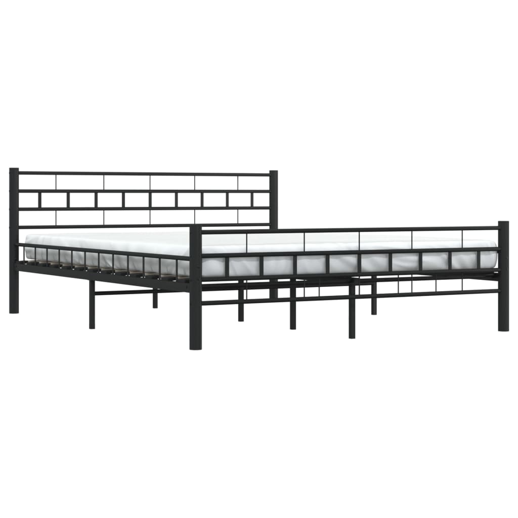 Bed Frame without Mattress with Headboard Black 160x200 cm Steel