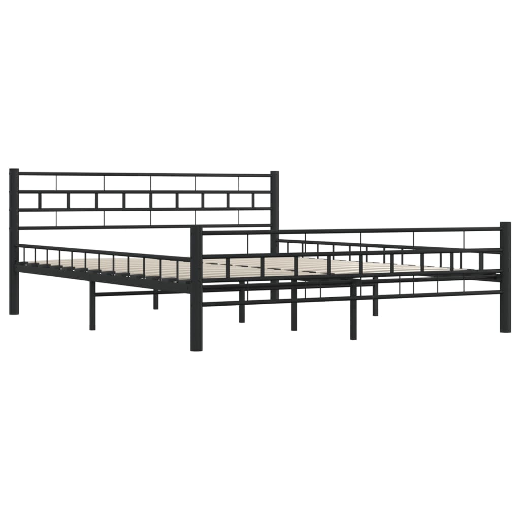 Bed Frame without Mattress with Headboard Black 160x200 cm Steel