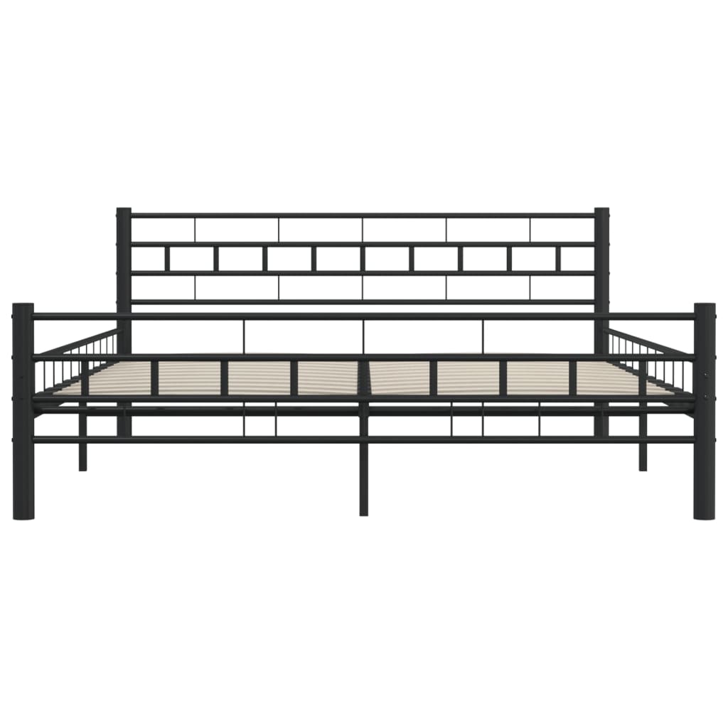 Bed Frame without Mattress with Headboard Black 160x200 cm Steel