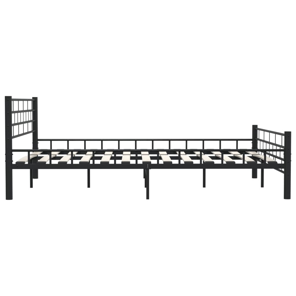 Bed Frame without Mattress with Headboard Black 160x200 cm Steel