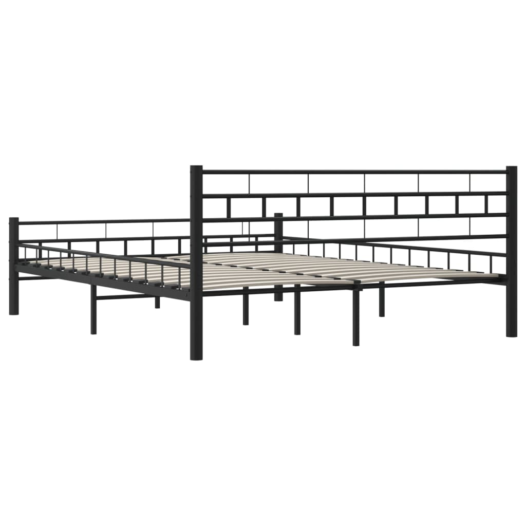 Bed Frame without Mattress with Headboard Black 160x200 cm Steel