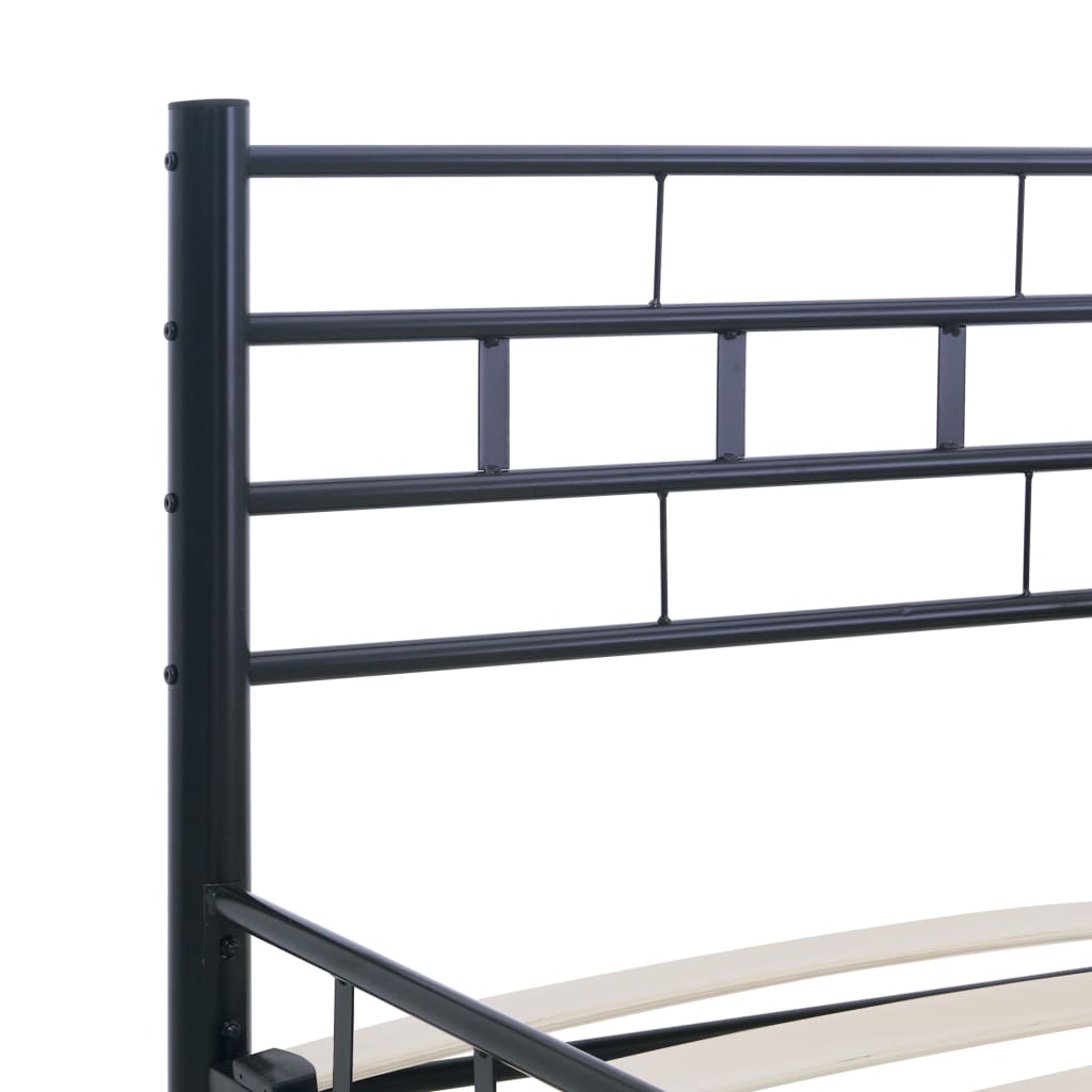 Bed Frame without Mattress with Headboard Black 160x200 cm Steel