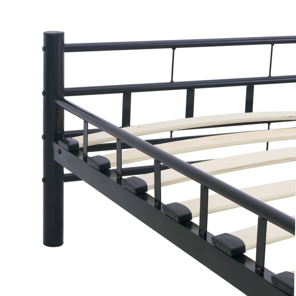 Bed Frame without Mattress with Headboard Black 160x200 cm Steel