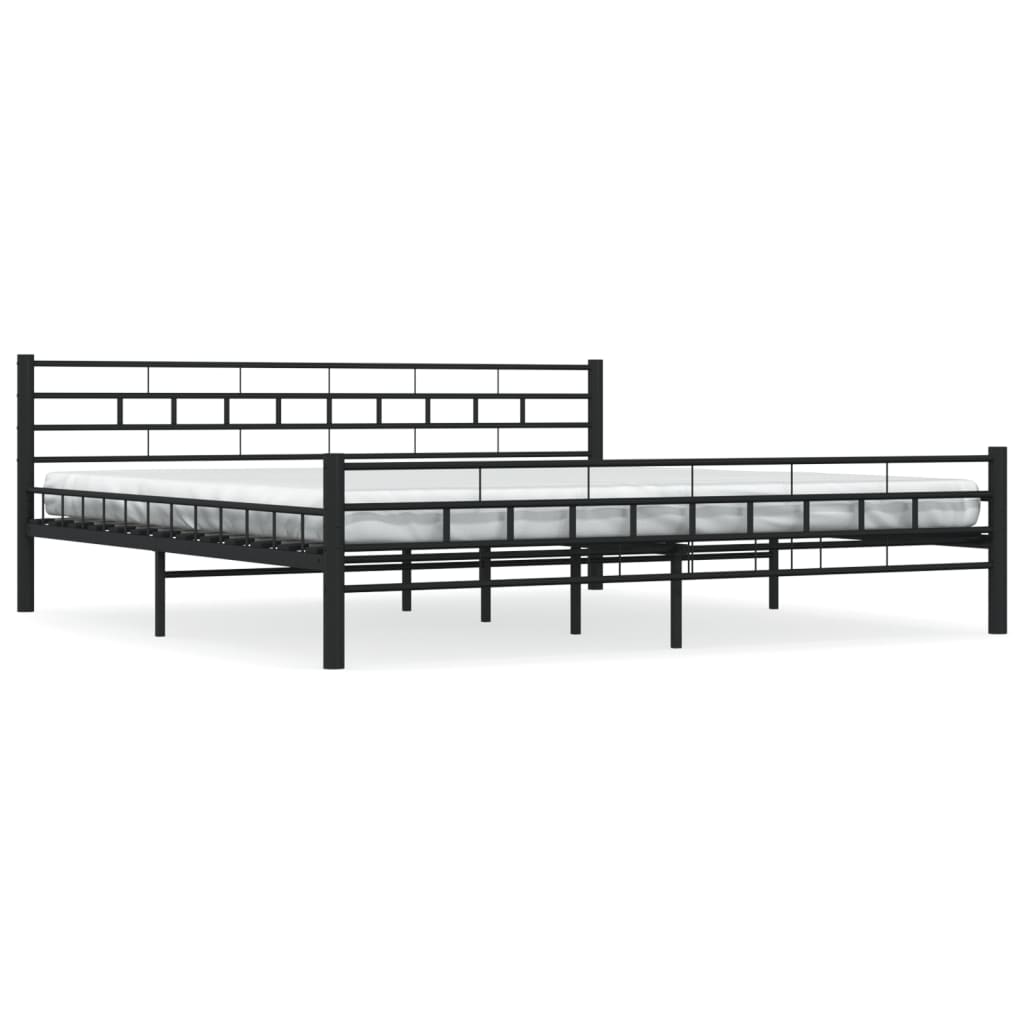 Bed Frame without Mattress Black Steel 200x200 cm