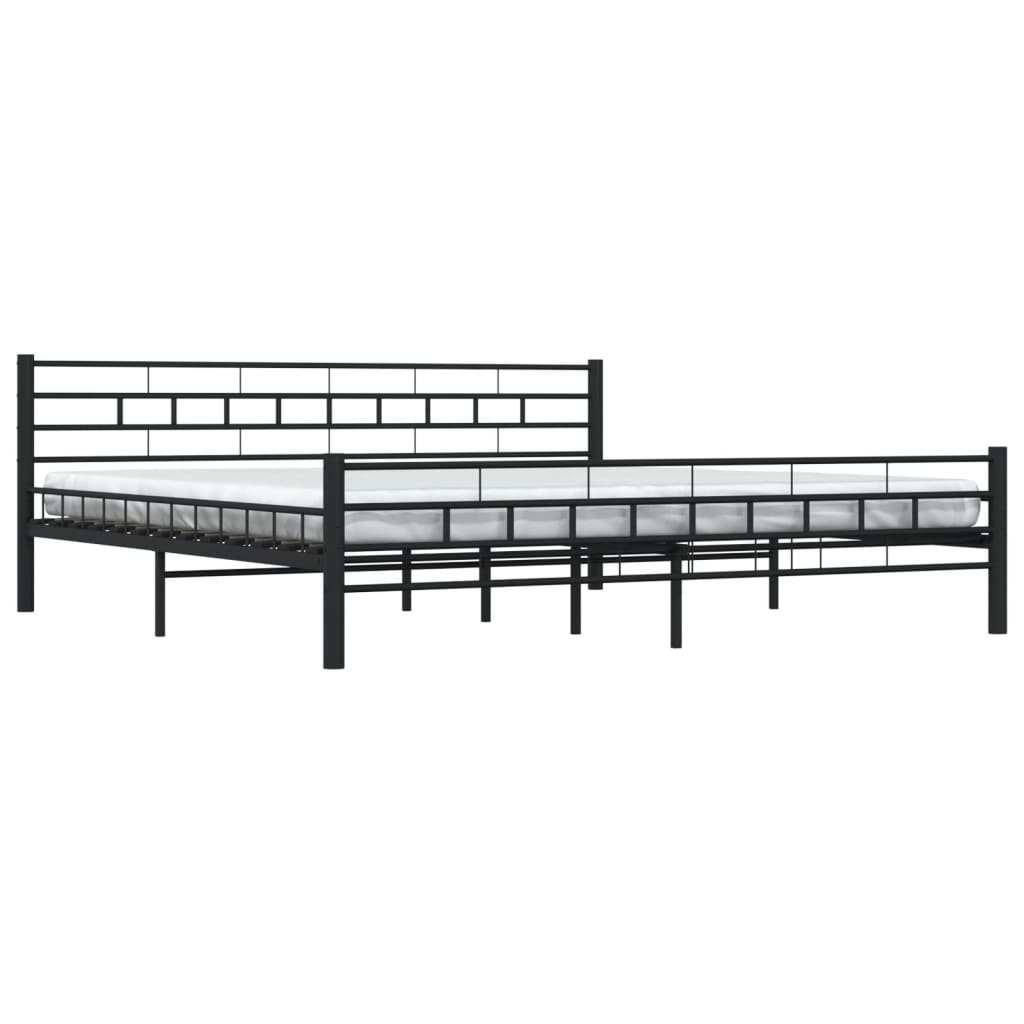 Bed Frame without Mattress Black Steel 200x200 cm