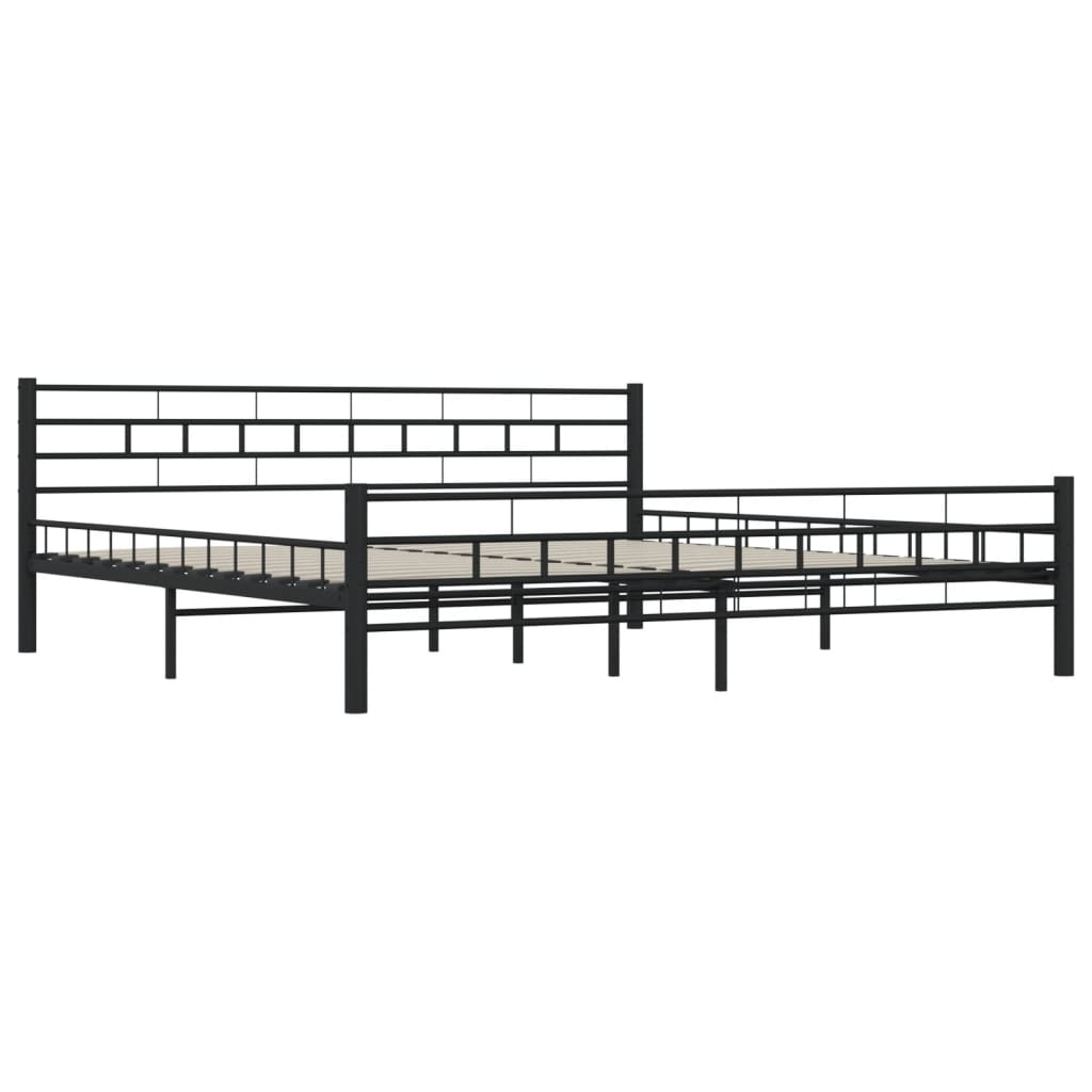 Bed Frame without Mattress Black Steel 200x200 cm