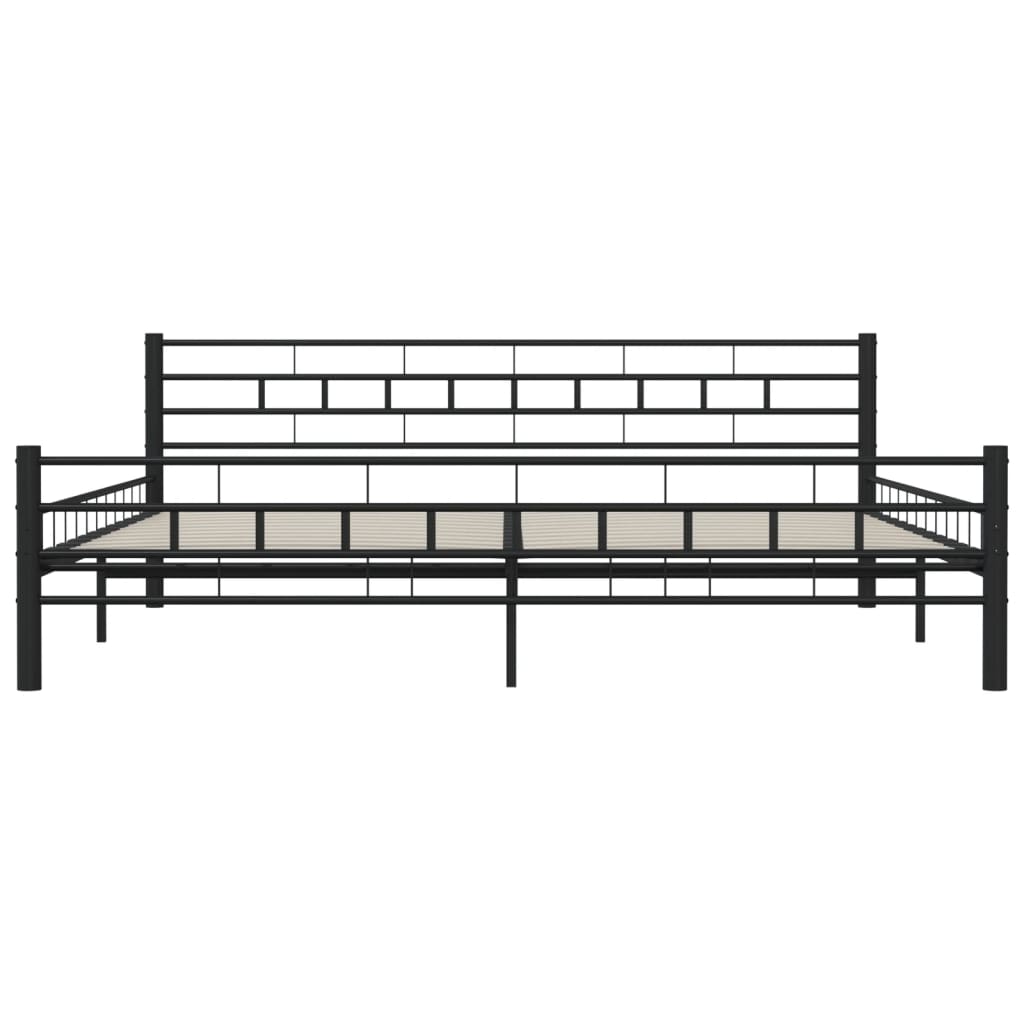 Bed Frame without Mattress Black Steel 200x200 cm