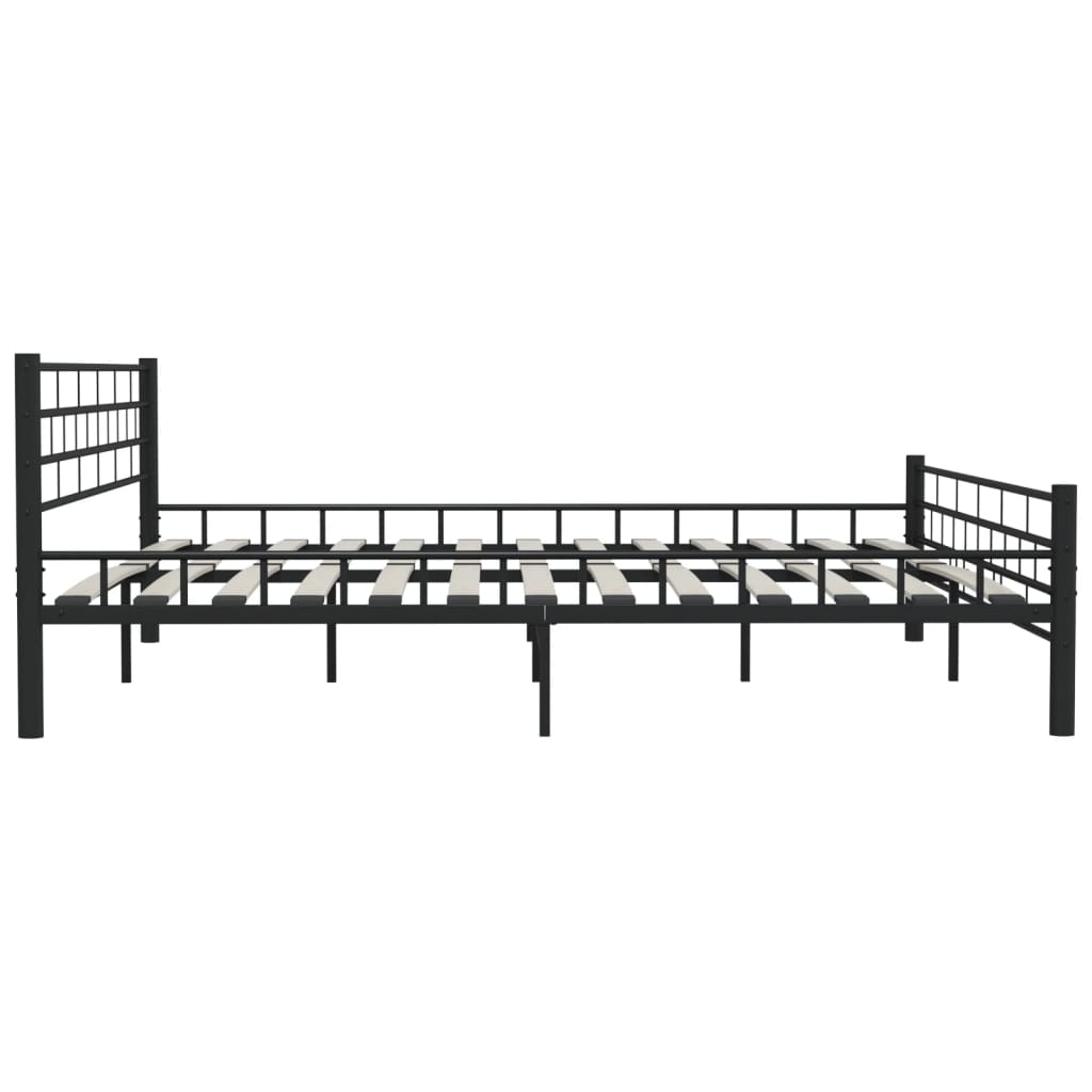 Bed Frame without Mattress Black Steel 200x200 cm