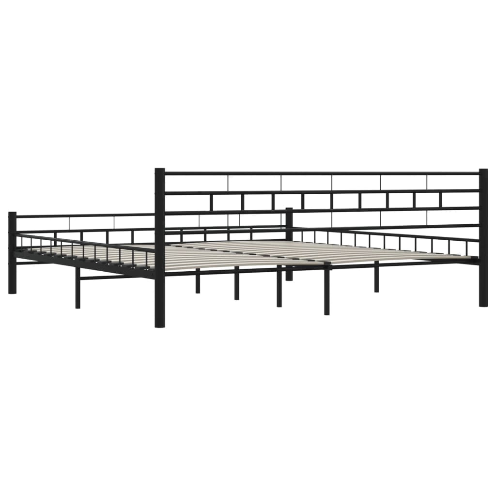 Bed Frame without Mattress Black Steel 200x200 cm