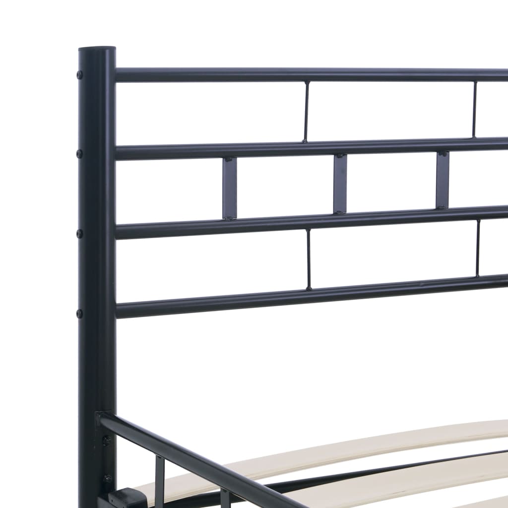 Bed Frame without Mattress Black Steel 200x200 cm
