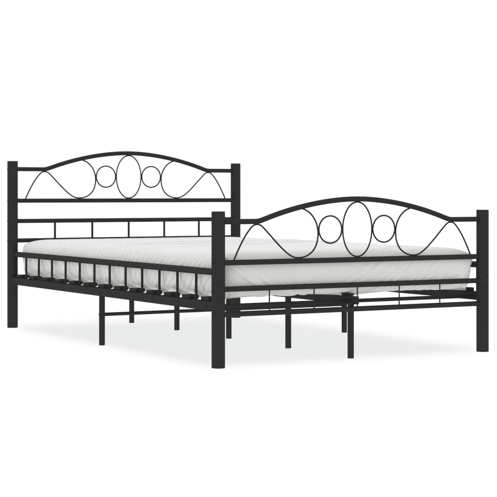 Bed Frame without Mattress Black Steel 120x200 cm
