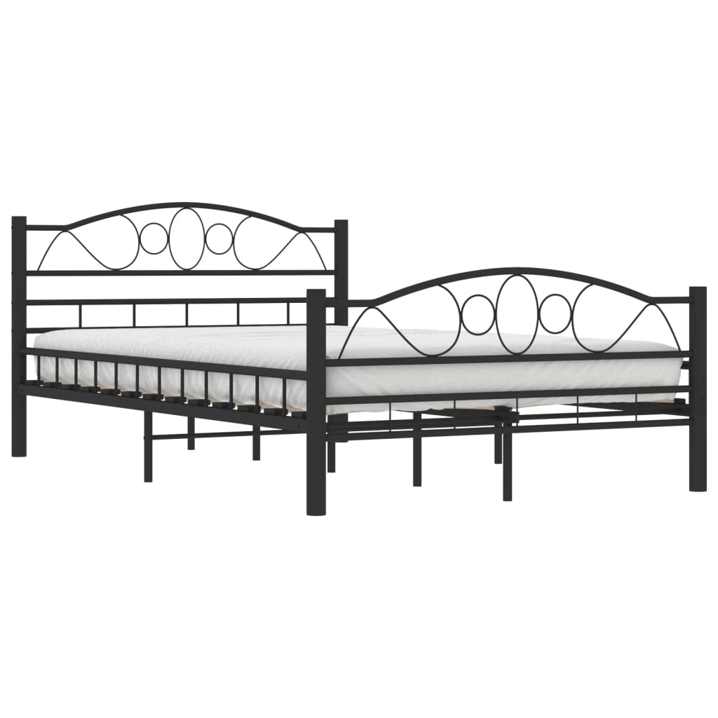 Bed Frame without Mattress Black Steel 120x200 cm