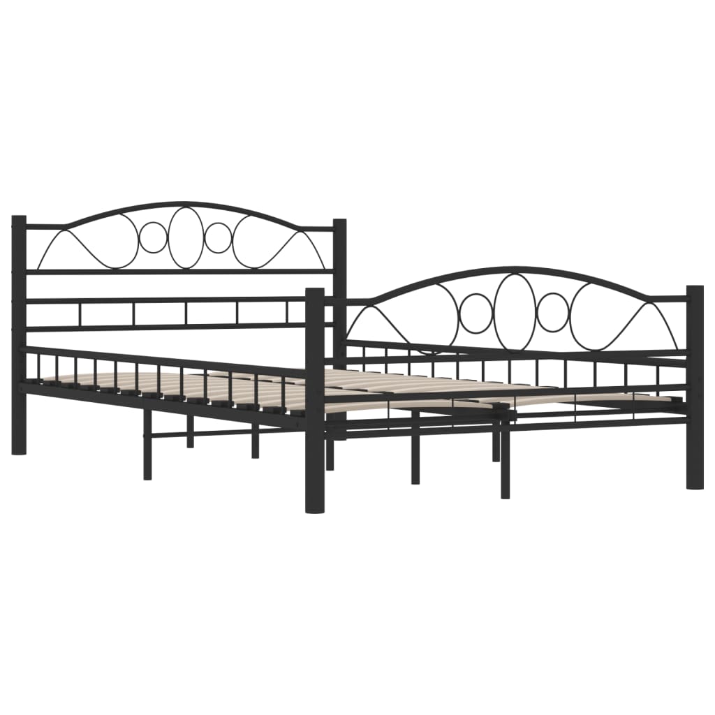 Bed Frame without Mattress Black Steel 120x200 cm