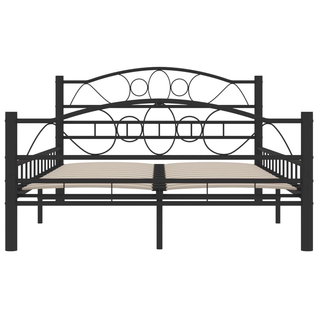 Bed Frame without Mattress Black Steel 120x200 cm