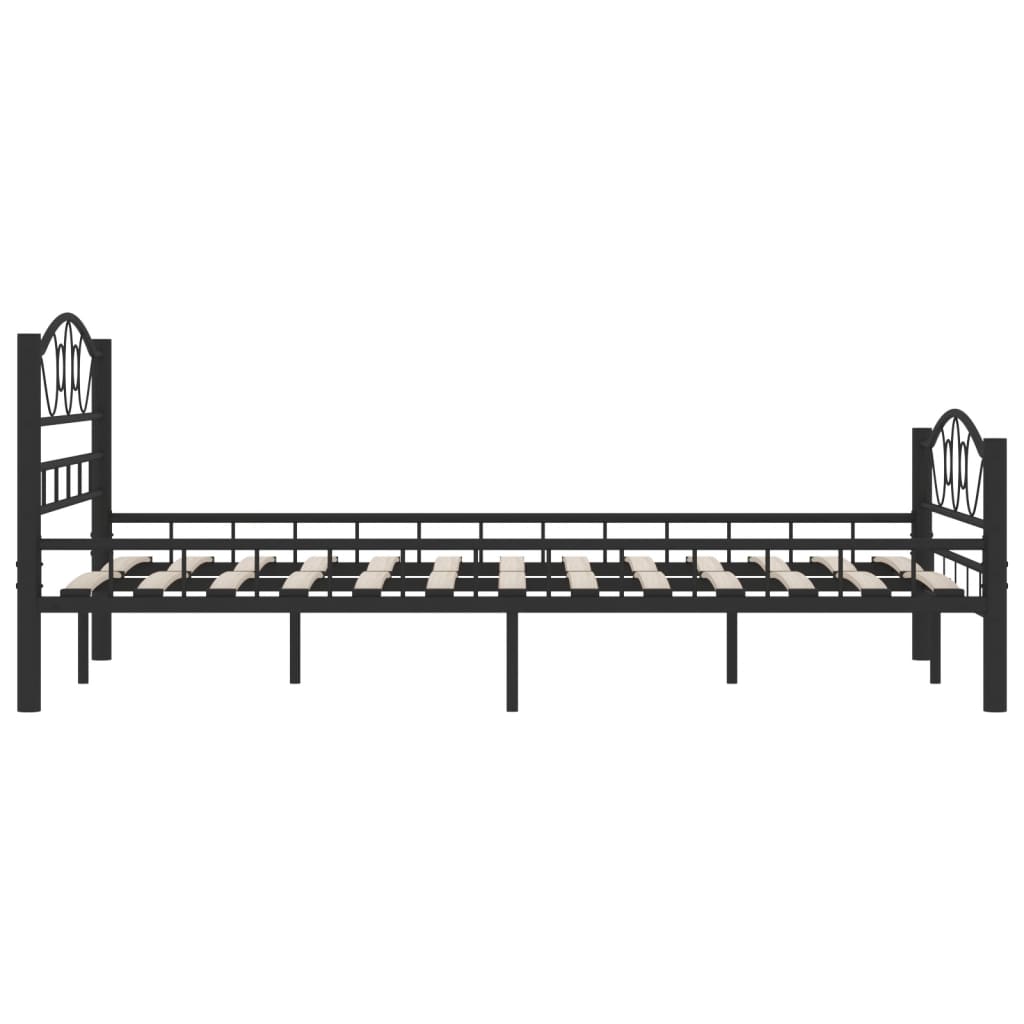 Bed Frame without Mattress Black Steel 120x200 cm