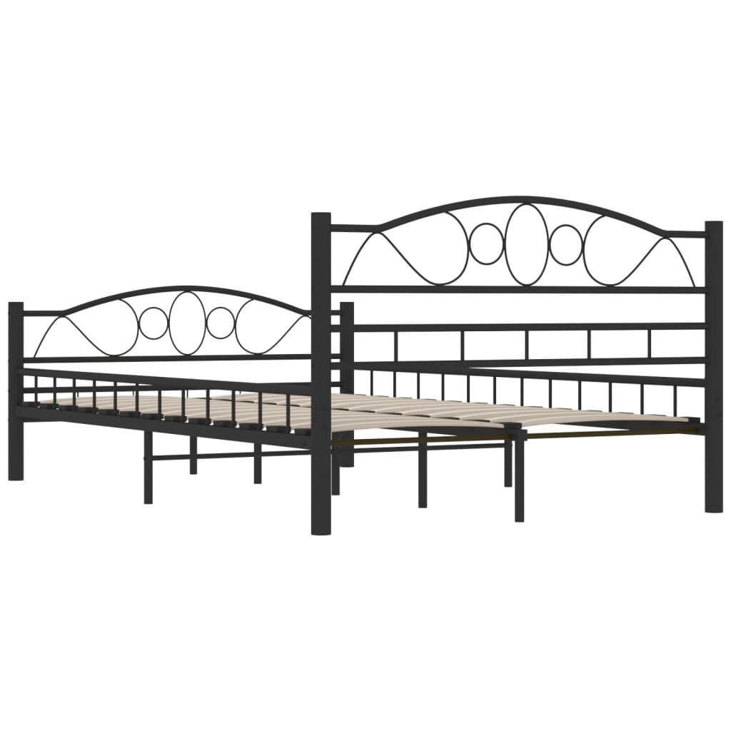 Bed Frame without Mattress Black Steel 120x200 cm