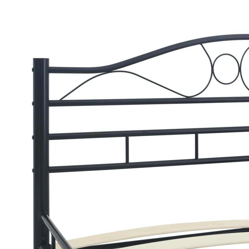 Bed Frame without Mattress Black Steel 120x200 cm