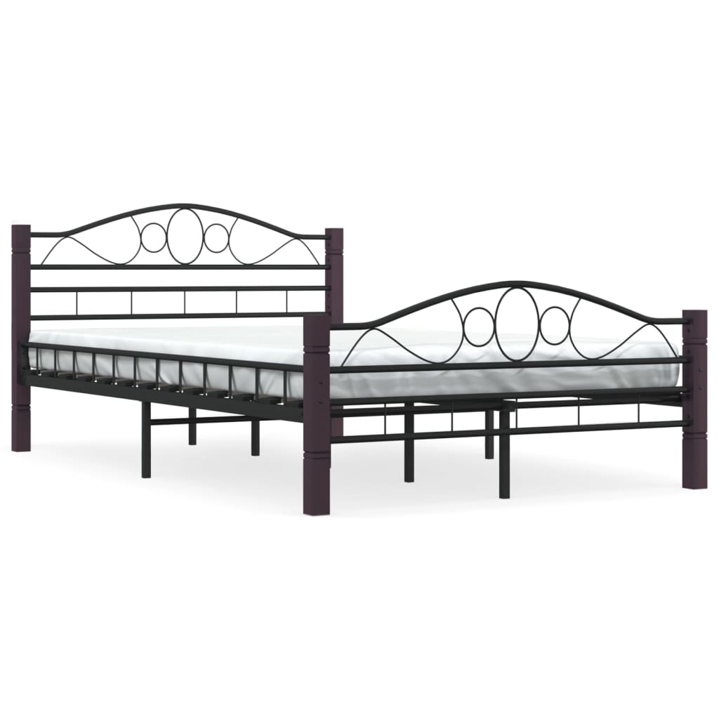 Bed Frame without Mattress Black Metal 120x200 cm