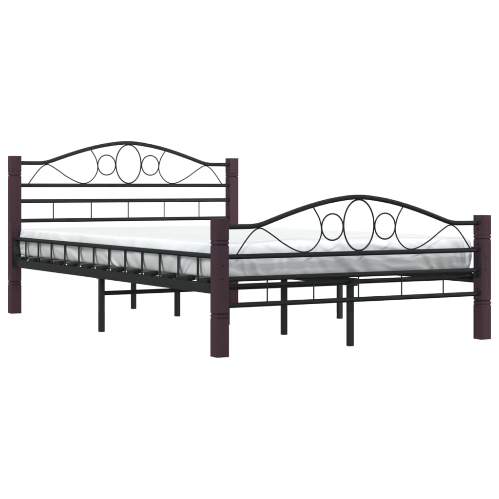 Bed Frame without Mattress Black Metal 120x200 cm