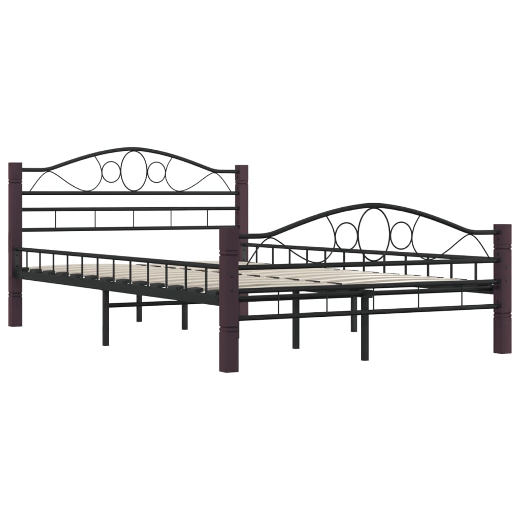 Bed Frame without Mattress Black Metal 120x200 cm