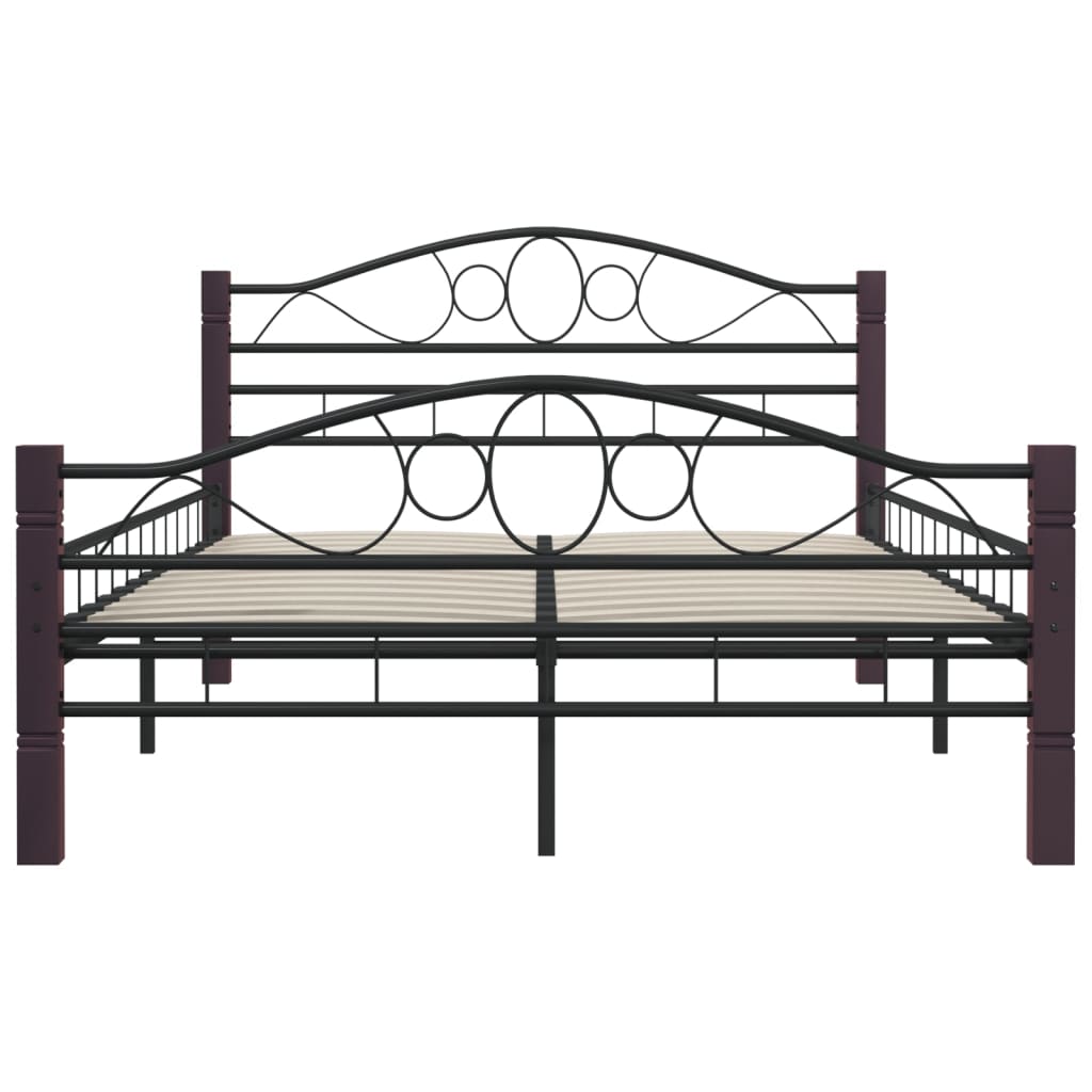 Bed Frame without Mattress Black Metal 120x200 cm
