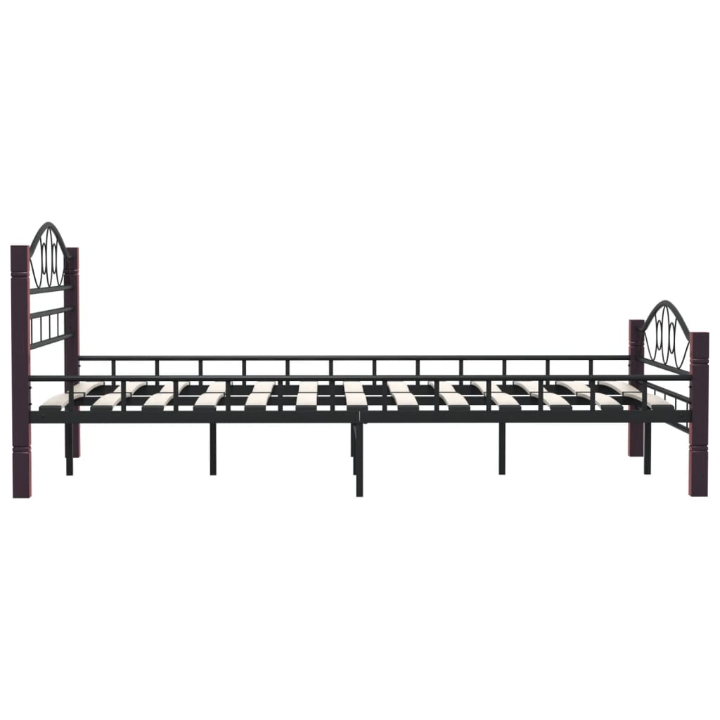 Bed Frame without Mattress Black Metal 120x200 cm