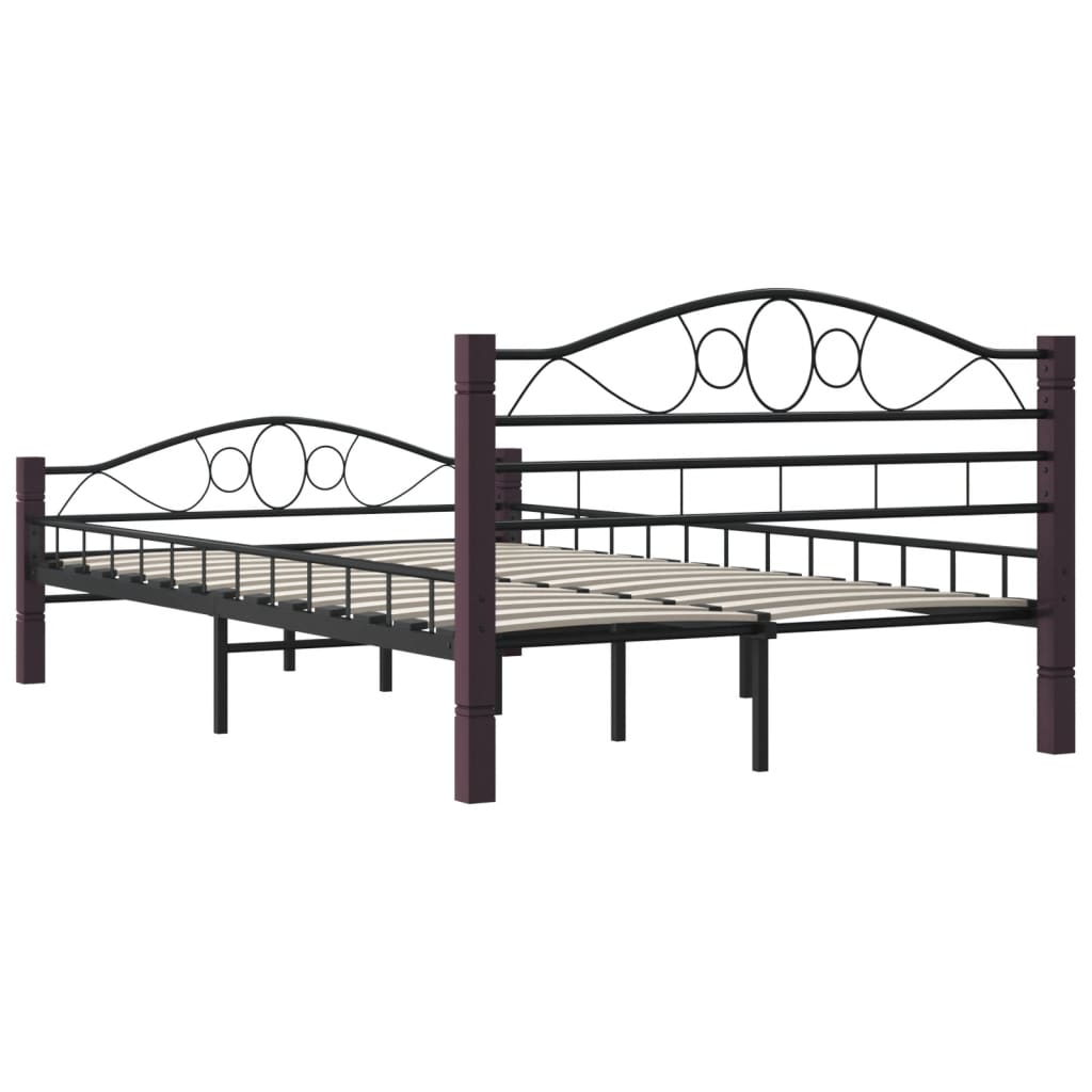 Bed Frame without Mattress Black Metal 120x200 cm