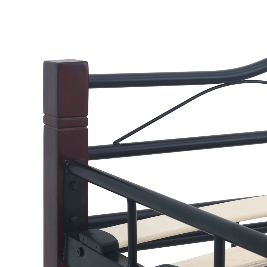 Bed Frame without Mattress Black Metal 120x200 cm