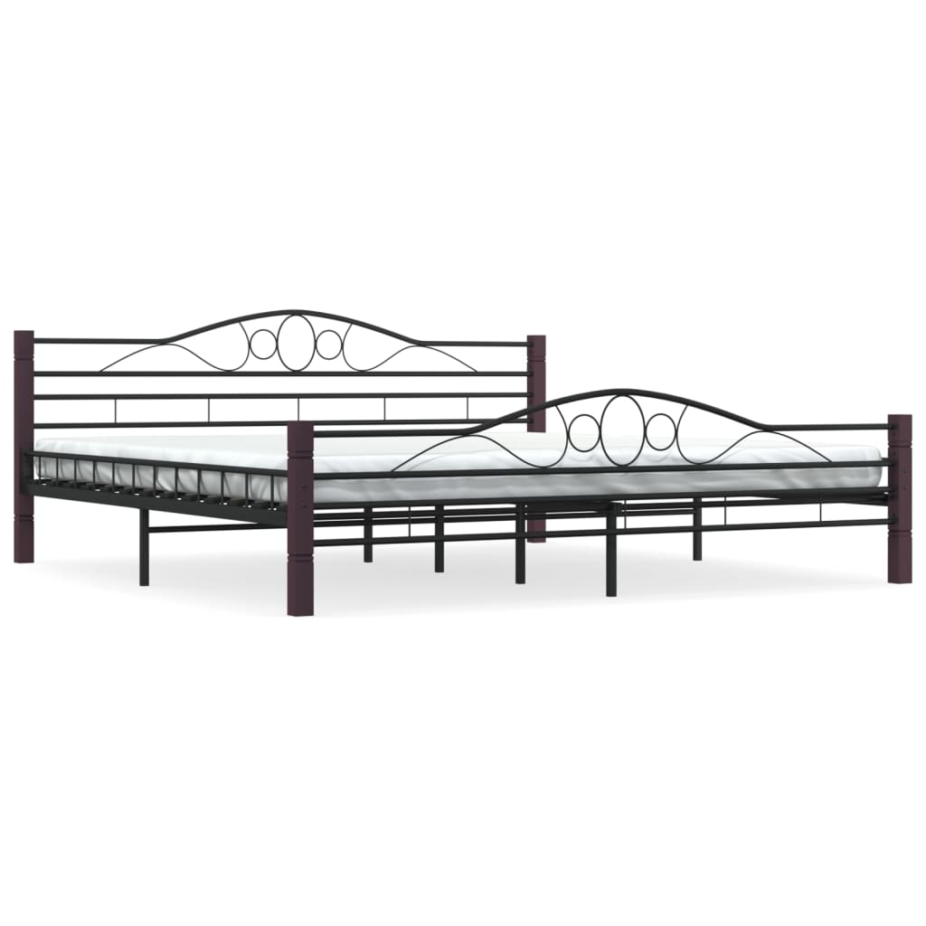 Bed Frame without Mattress Black Metal 200x200 cm