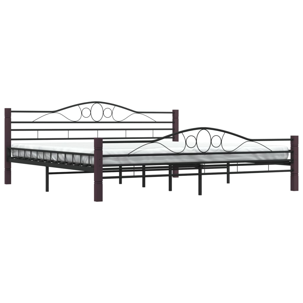 Bed Frame without Mattress Black Metal 200x200 cm