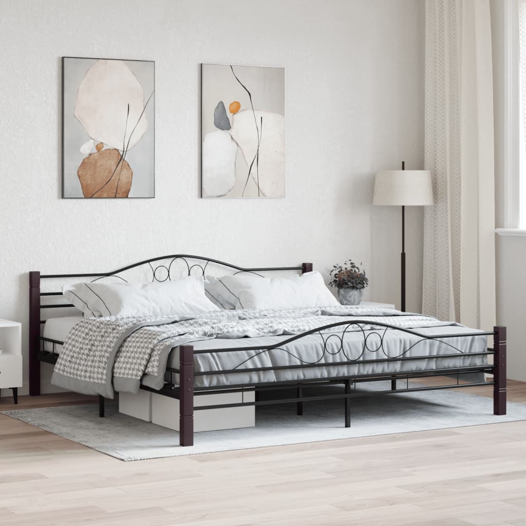 Bed Frame without Mattress Black Metal 200x200 cm