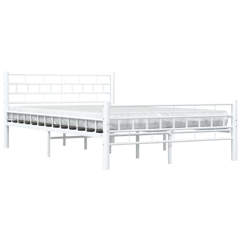 285298 vidaXL Bed Frame White Metal 140x200 cm