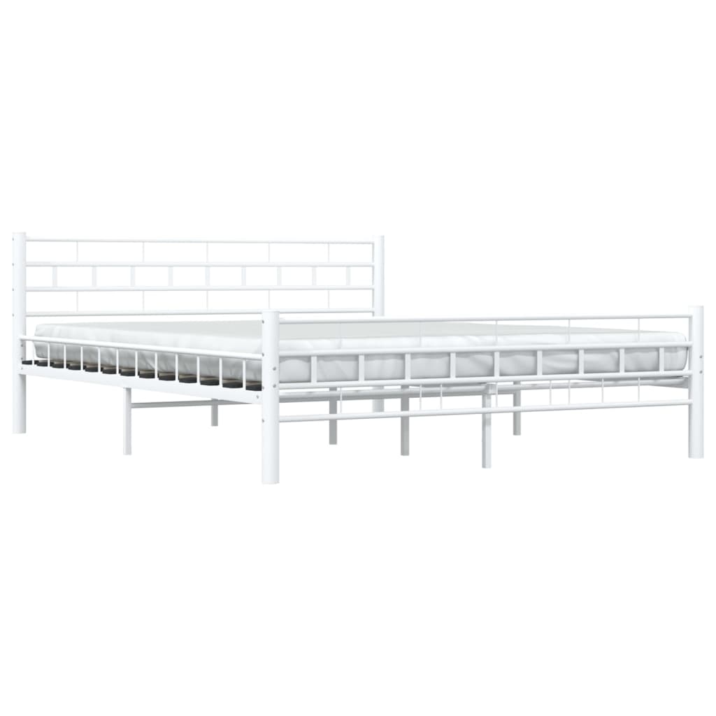 Bed Frame with Headboard White 160x200 cm Metal
