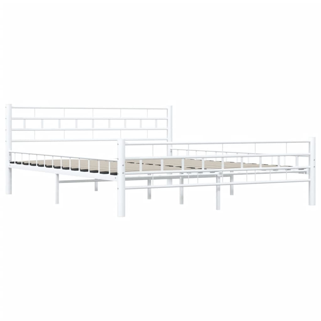 Bed Frame with Headboard White 160x200 cm Metal