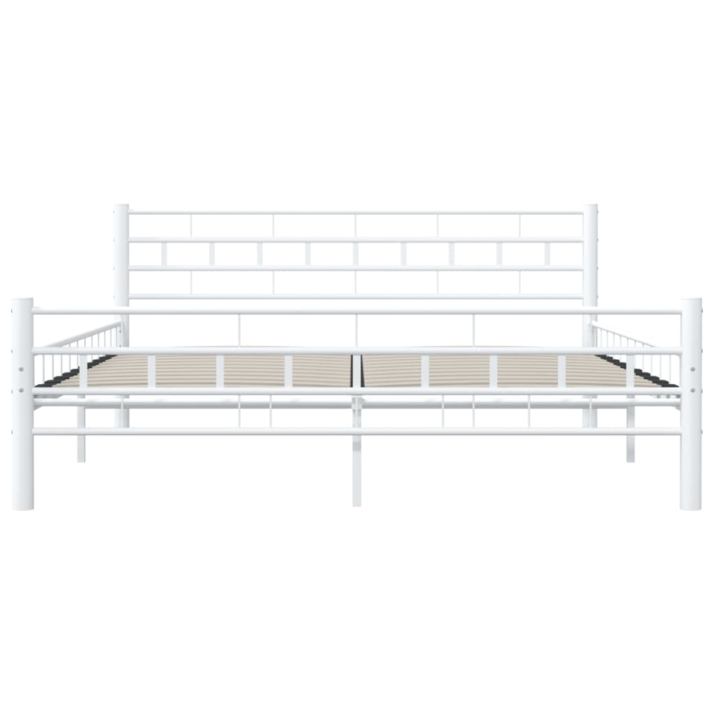 Bed Frame with Headboard White 160x200 cm Metal