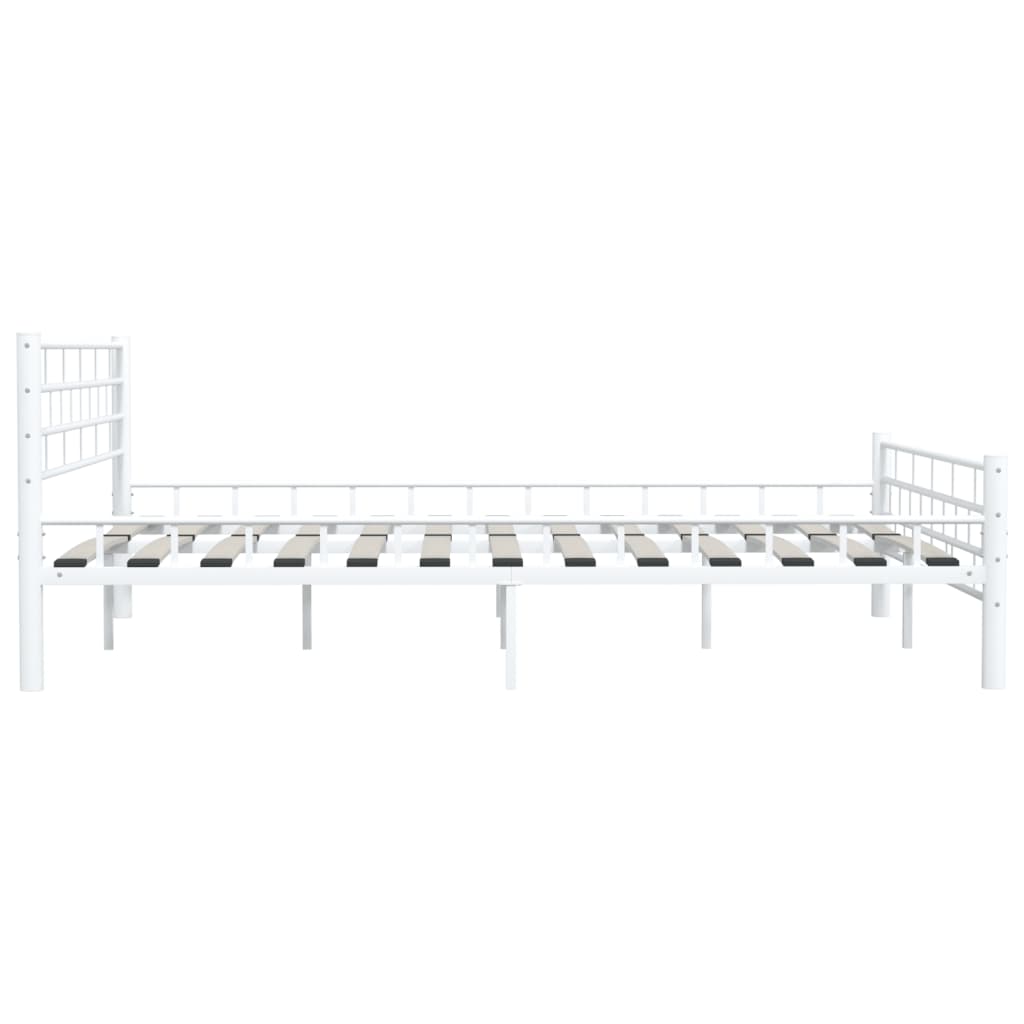 Bed Frame with Headboard White 160x200 cm Metal
