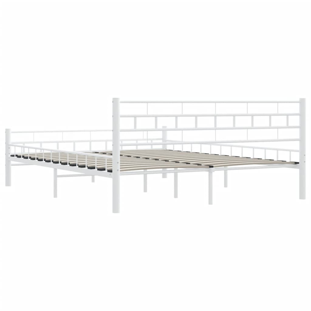 Bed Frame with Headboard White 160x200 cm Metal
