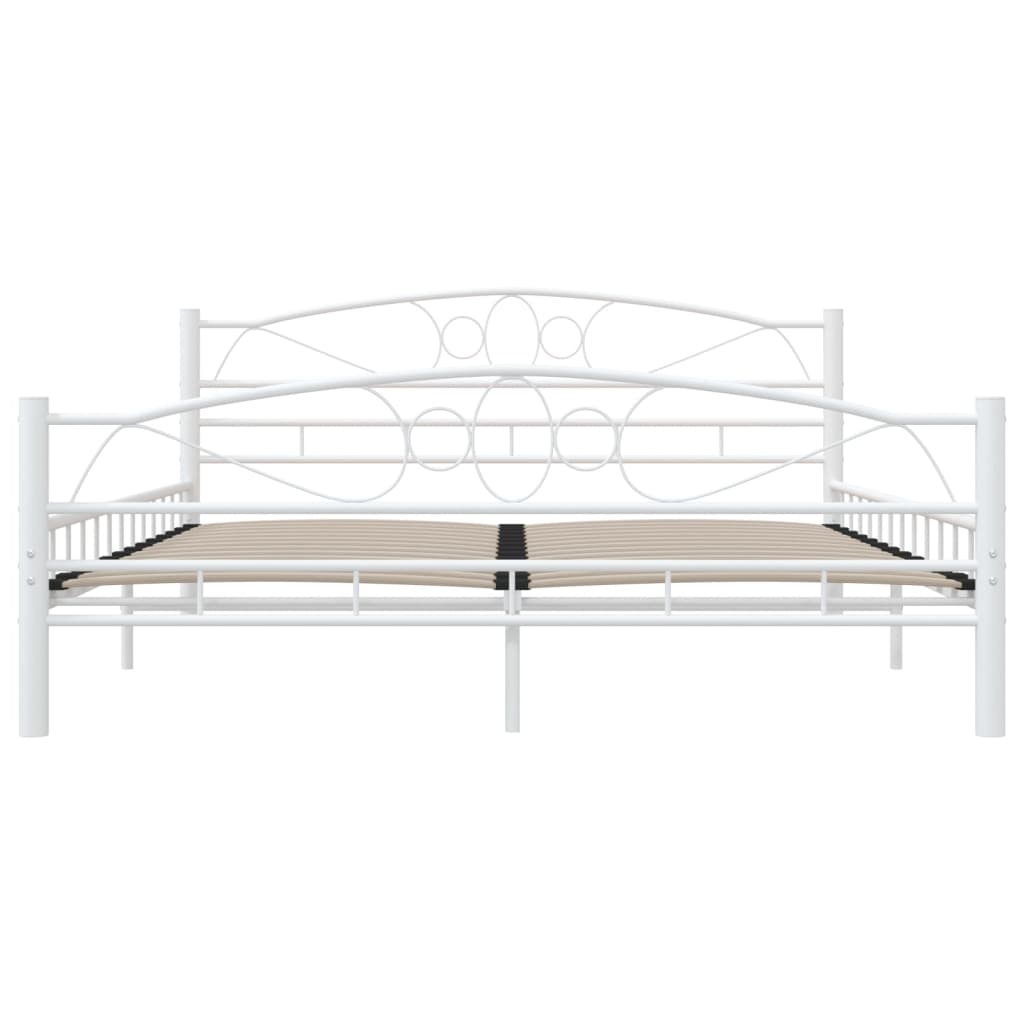 Bed Frame with Headboard White 160x200 cm Metal