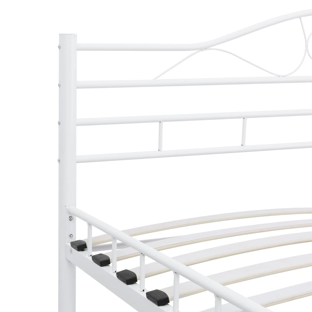 Bed Frame with Headboard White 160x200 cm Metal