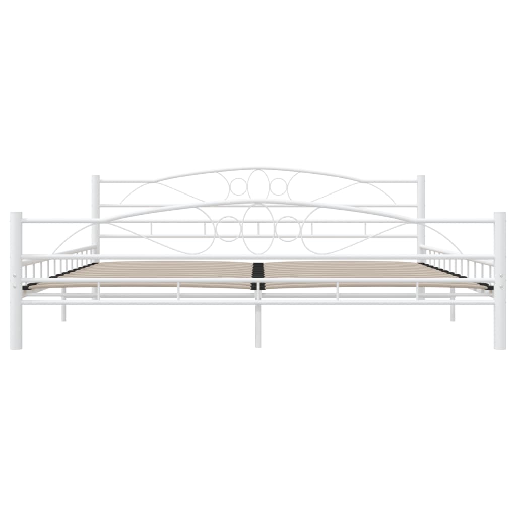 285306 vidaXL Bed Frame White Metal 200x200 cm