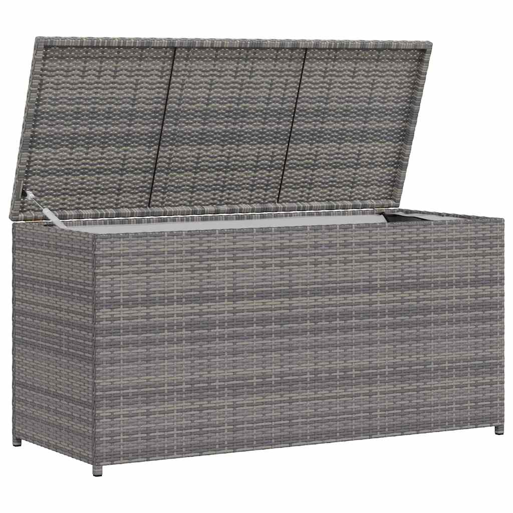 Garden Storage Box Grey 120x50x60 cm Poly Rattan