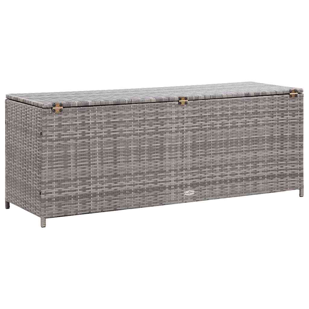 Garden Storage Box Grey 150x50x60 cm Poly Rattan