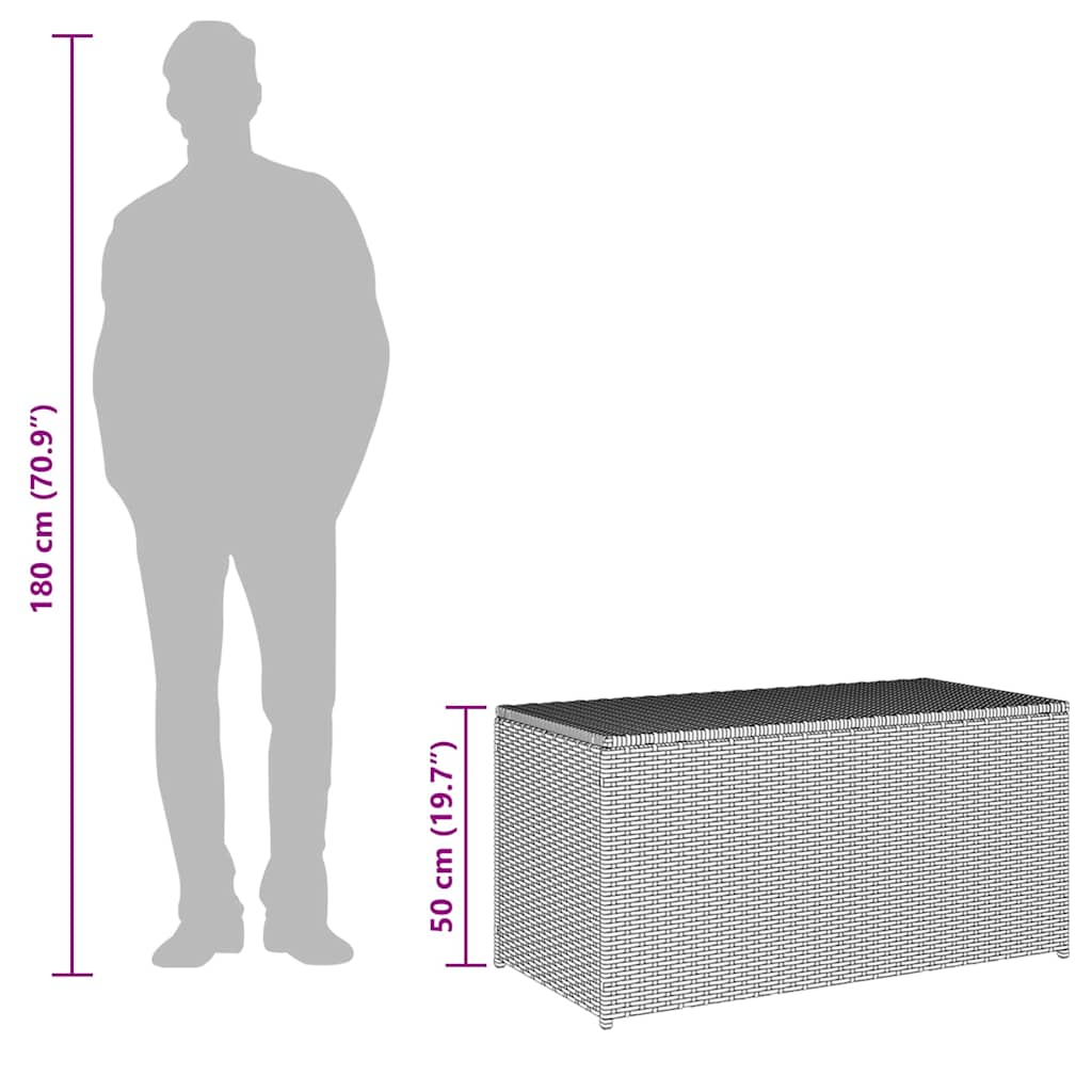 Garden Storage Box Poly Rattan 100x50x50 cm Black