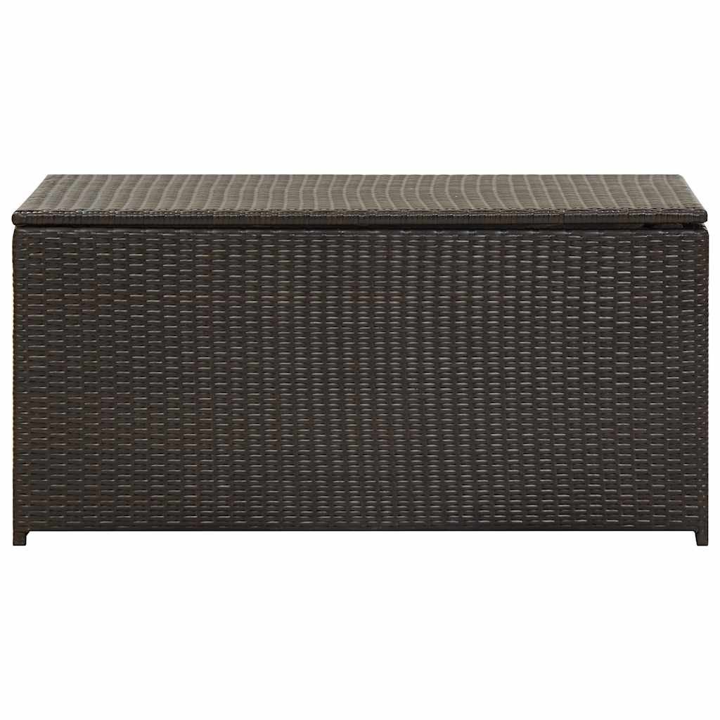 Garden Storage Box Poly Rattan 100x50x50 cm Brown