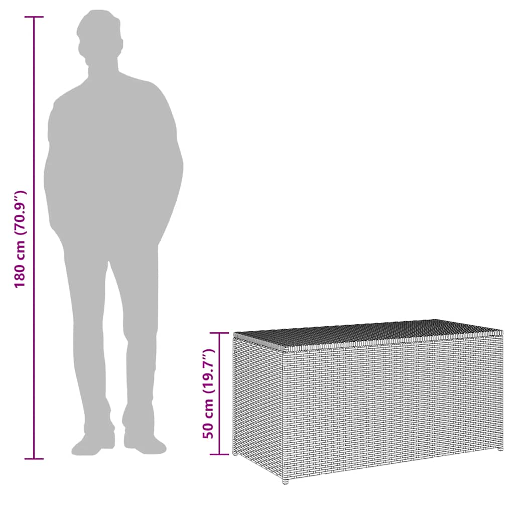 Garden Storage Box Poly Rattan 100x50x50 cm Grey