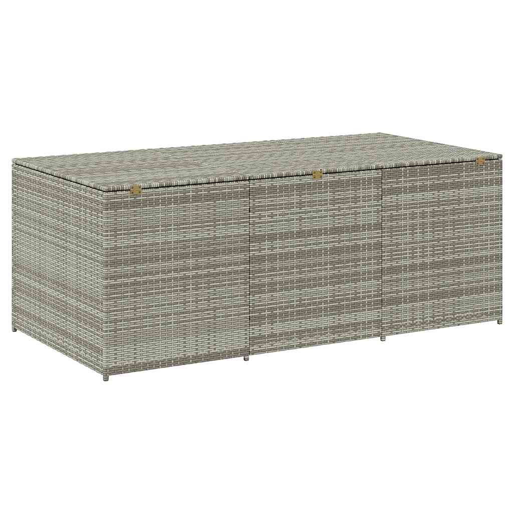 Garden Storage Box Poly Rattan 180x90x70 cm Grey
