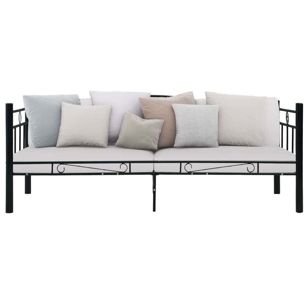 Daybed Frame without Mattress Black Metal 90x200cm
